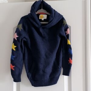 Boden Navy Hoodie with Colorful Star Accents